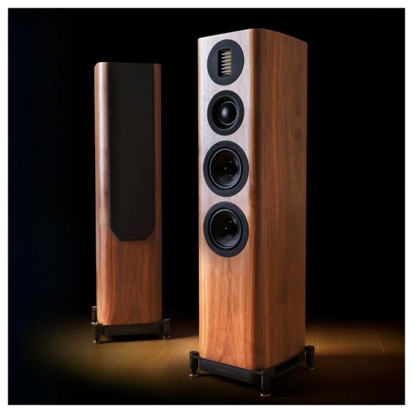 Wharfedale EVO 5.3 Floorstanding Speakers (pair), White - walnut lifestyle 1 