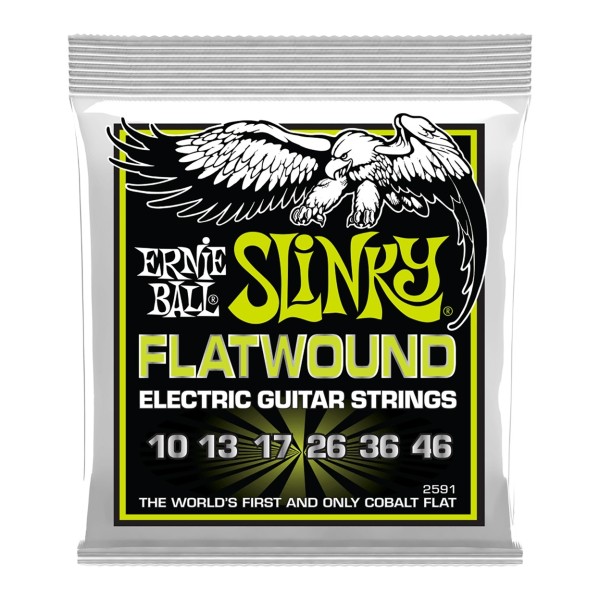 Ernie Ball 2591 Cobalt Flatwound Regular Slinky, 10-46