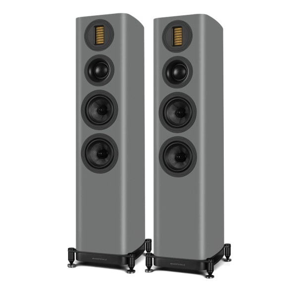 Wharfedale EVO 5.3 Floorstanding Speakers (pair), Lunar Grey - dual angle 