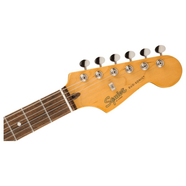 Squier Classic Vibe Duo-Sonic HS LRL, Lake Placid Blue - headstock