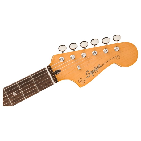 Squier Classic Vibe '60s Jazzmaster LRL, Tortoishell Pickguard Tahitian Coral - headstock 