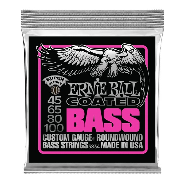 Ernie Ball 3834 Coated Super Slinky Bass, 45-100