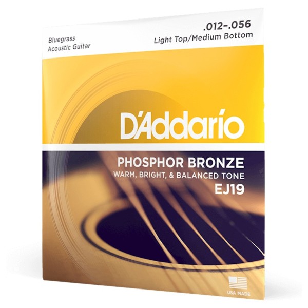 D'Addario EJ19 Phosphor Bronze Acoustic, Bluegrass, 12-56