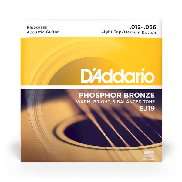 D'Addario EJ19 Phosphor Bronze Acoustic, Bluegrass, 12-56