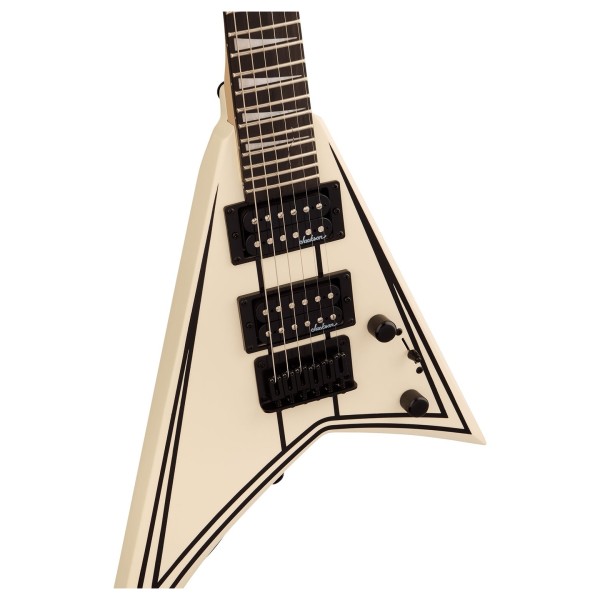 Jackson JS Series RR Minion JS1XM, Snow White with Black Pin Stripes - body 