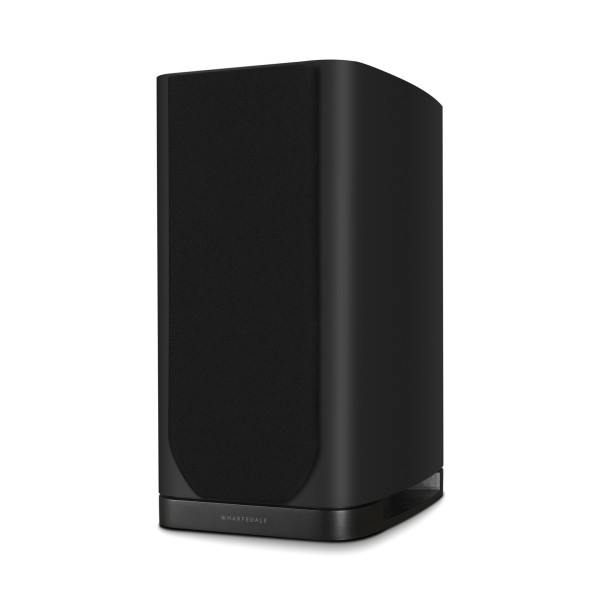 Wharfedale EVO 5.2 Standmount Speakers (Pair), Black - Right hand side view, grille attached