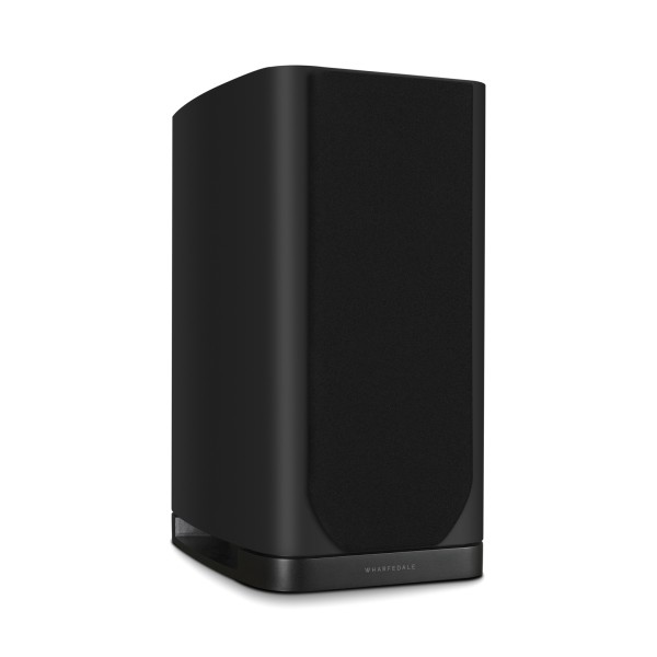 Wharfedale EVO 5.2 Standmount Speakers (Pair), Black - Left hand side view, grille attached