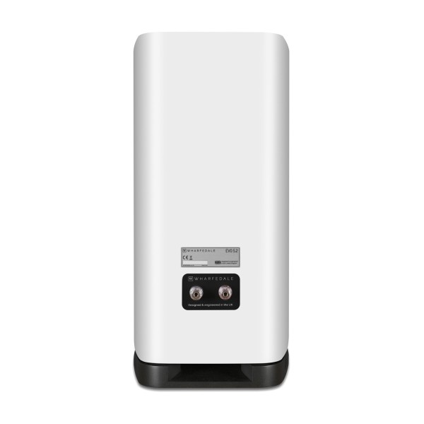 Wharfedale EVO 5.2 Standmount Speakers (Pair), White - Rear view and terminals