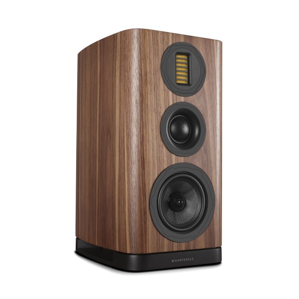 Wharfedale EVO 5.2 Standmount Speakers (Pair), Walnut - Left hand side view