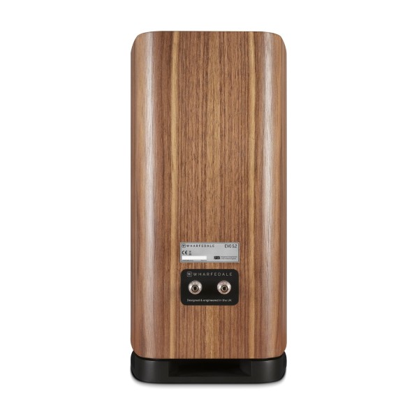 Wharfedale EVO 5.2 Standmount Speakers (Pair), Walnut - Rear view and terminals