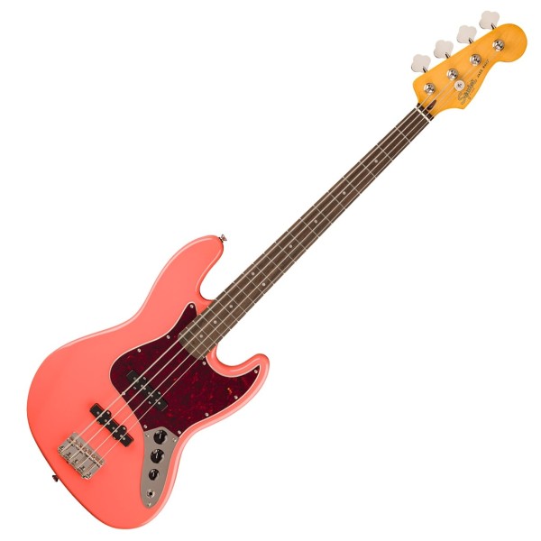 Squier Classic Vibe '60s Jazz Bass LRL, Tahitian Coral - front