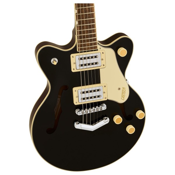 Grestch G2655 Streamliner Center Block Jr. Double-Cut with V-Stoptail LRL, Black - body 