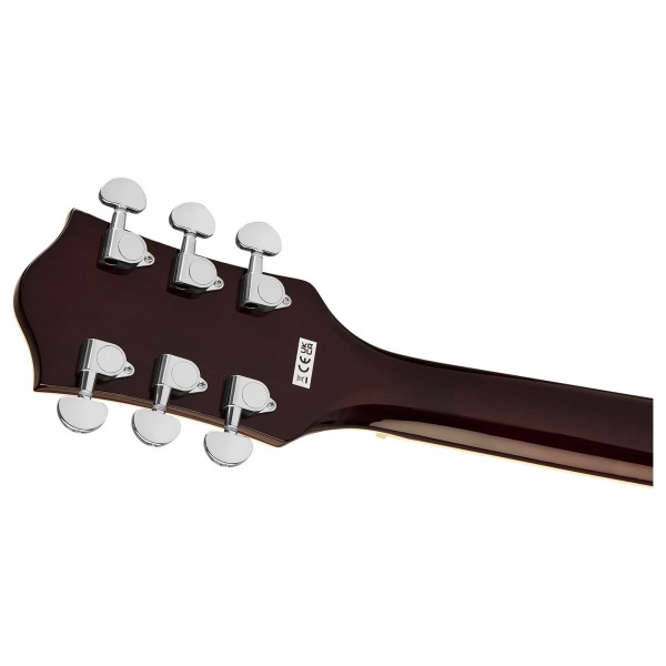 Grestch G2655 Streamliner Center Block Jr. Double-Cut with V-Stoptail LRL, Black - headstock 