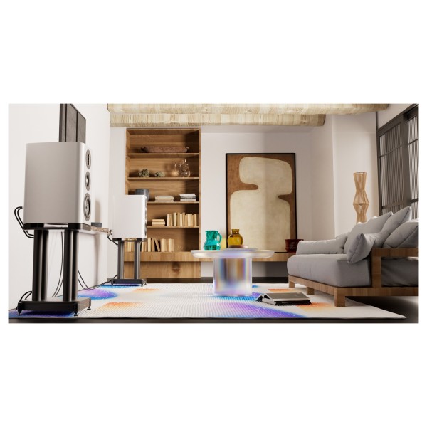 Wharfedale EVO 5.2 Standmount Speakers - Lifestyle Image, living room home entertainment system
