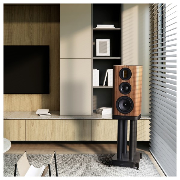 Wharfedale EVO 5.2 Standmount Speakers - Lifestyle Image, on stand