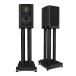 Wharfedale EVO 5.1 Stands (Pair), Black - With EVO 5.1 Bookshelf Speakers (Pair), Black mounted on top