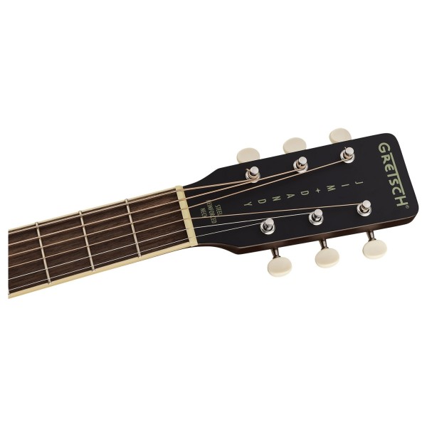Grestch Jim Dandy Parlor Walnut , Deep Cherry Burst - headstock 
