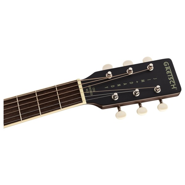 Grestch Jim Dandy Dreadnought Walnut , Deep Cherry Burst - headstock 