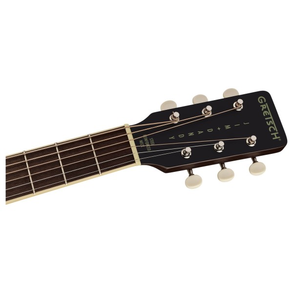 Grestch Jim Dandy Concert Walnut , Deep Cherry Burst - headstock 