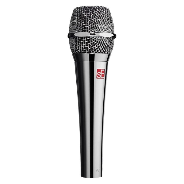 sE Electronics V7 Dynamic Microphone, Chrome Bundle, Front Angle