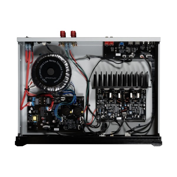 Emotiva BasX A2L+ Power Amplifier, Black - Top down, internal view
