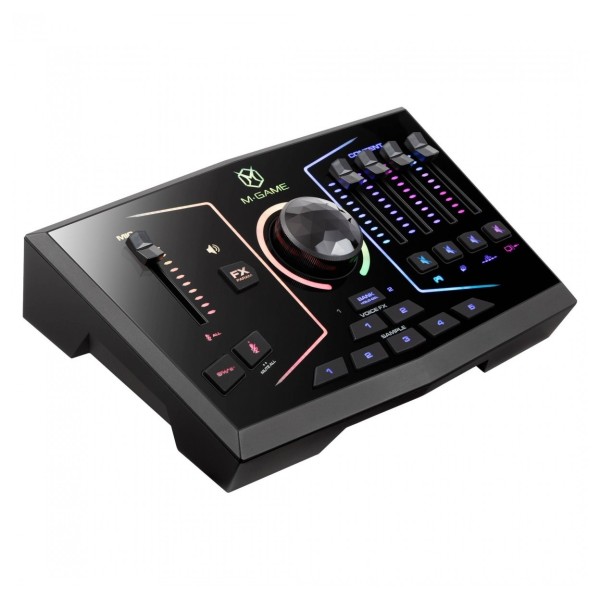 M-GAME RGB Dual USB Streaming Gaming Interface - Angled