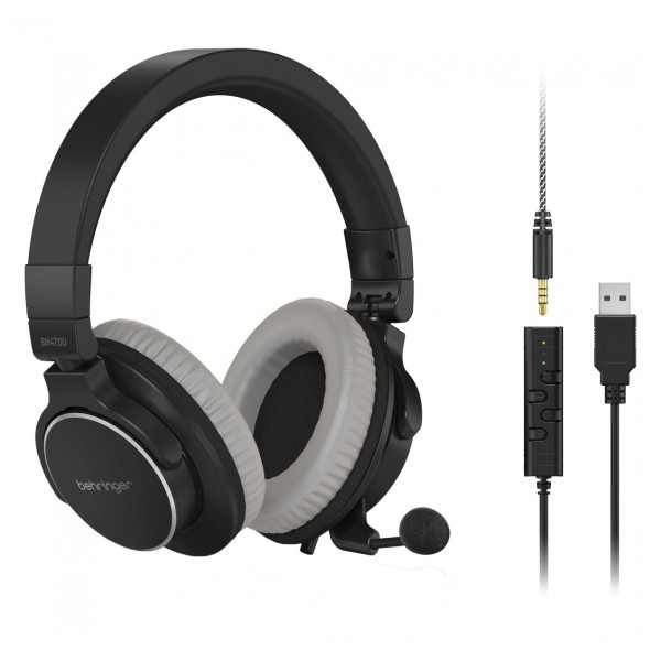 Behringer BH470U Headset with Detachable Microphone and USB Cable - Full Contents