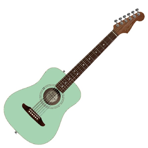 Fender California Standard Redondo Mini with Bag, Spruce Top, Surf Green - front