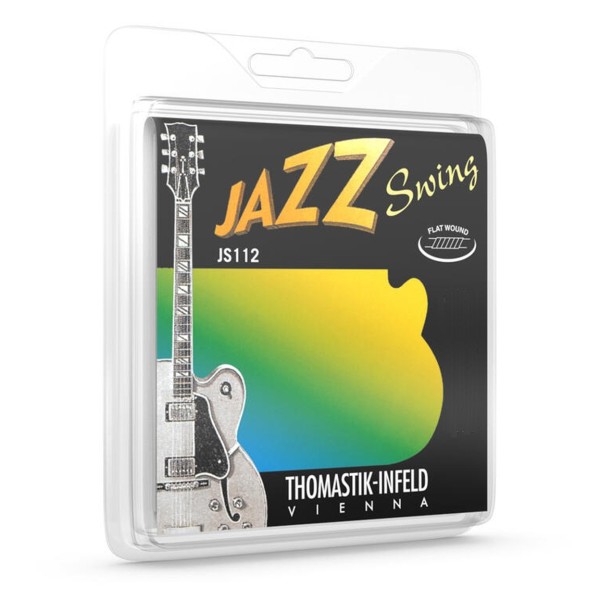 Thomastik JS110 Jazz Swing Flatwound Electric, Brass Plated Trebles, 10