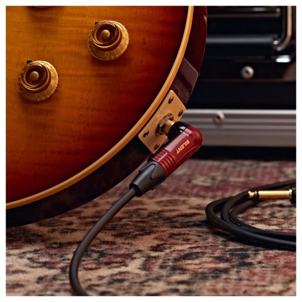 Studiospares Pro Neutrik Silent Mogami Guitar Cable Angled Jack, 1m Black