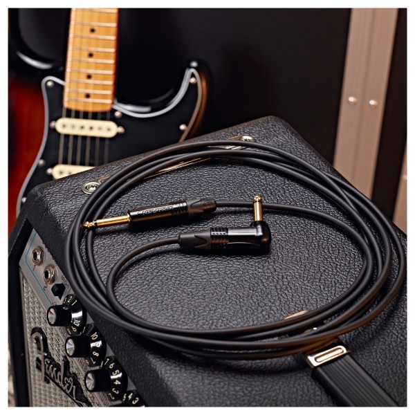 Studiospares Pro Neutrik Mogami Guitar Cable Angled Jack, 15m Black