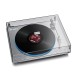 FiiO TT13 Turntable with Bluetooth, Silver - High view, dust cover fitted