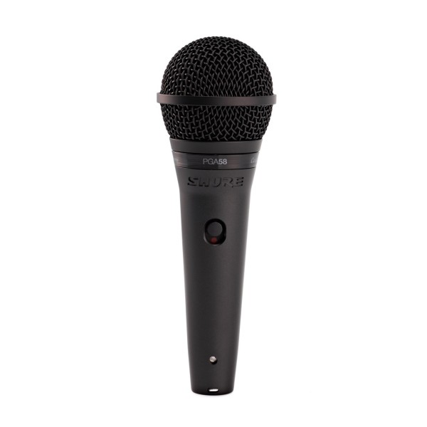 Shure PGA58 Cardioid Dynamic Vocal Microphone Bundle, Front View