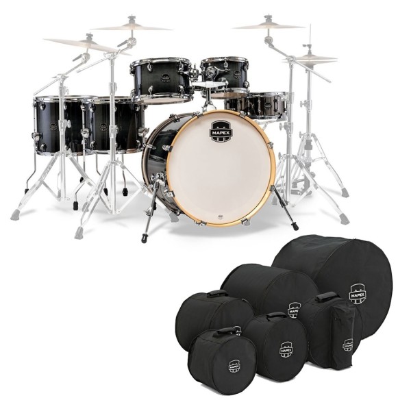 Mapex Armory 22'' LA Fusion 6pc Shell Pack w/Bag Set, Black Onyx Burst