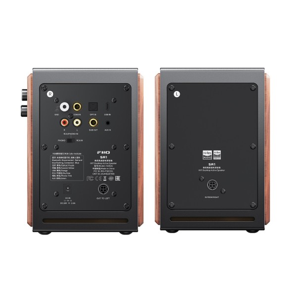 FiiO SA1 Desktop Active Speaker, Black - dual rear 