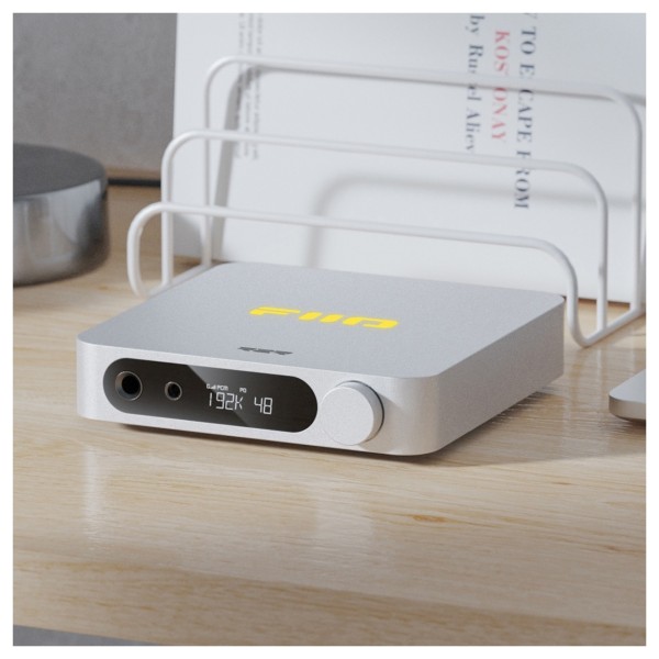 FIIO K11 Compact Desktop R2R DAC and Headphone Amplifier, Silver - Lifestyle image