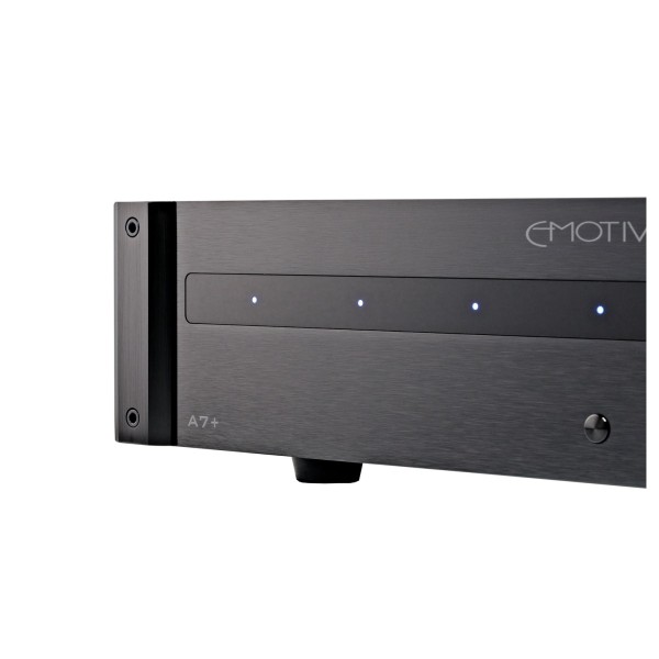 Emotiva BasX A7+ Power Amplifier, Black - Detail image, front panel