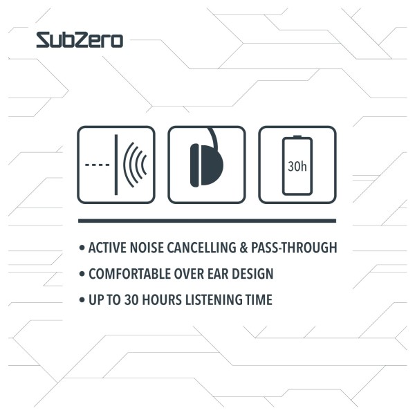 SubZero NH-10 Active Noise Cancelling Bluetooth Headphones
