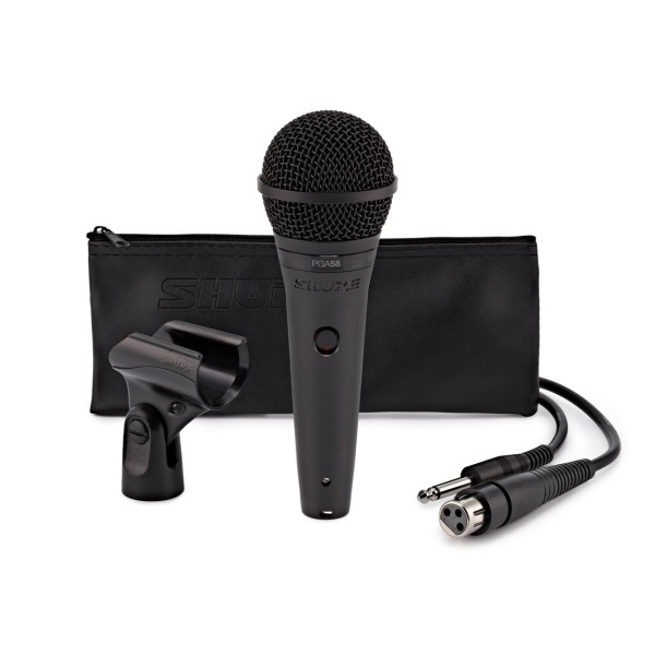 Shure PGA58 Cardioid Dynamic Vocal Microphone with XLR to Jack Cable