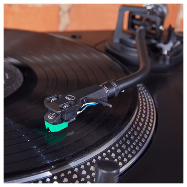 Audio Technica AT-LP120XUSB Direct Drive Turntable with USB, Black - lifestyle close up