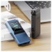 FiiO BTR17 Flagship Bluetooth Headphone Amplifier, Black - Lifestyle image, blue and black front and back