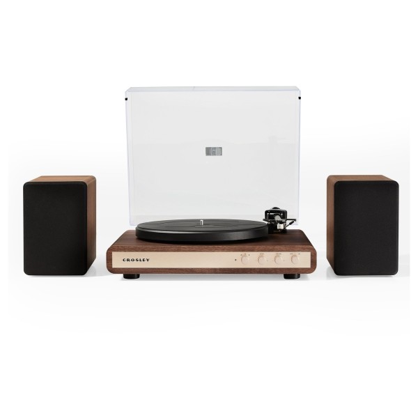 Crosley C65 Bluetooth Turntable and Speakers, Walnut - Main