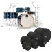 Mapex Armory 22'' LA Fusion 6pc Shell Pack w/Bag Set, Blue Wave Burst