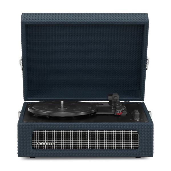 Crosley Voyager Portable Record Player, Navy Blue - Front