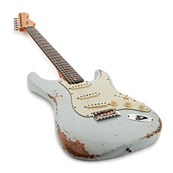 ギター Fender USA Custom Shop 60 Stratocaster Fender Custom Shop '60 Stratocaster Heavy Relic, Aged Sonic Blue