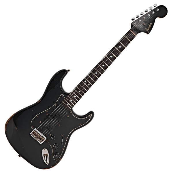 Fender Custom Shop 1969 Stratocaster Relic, Aged Black with Matching Headstock - front
