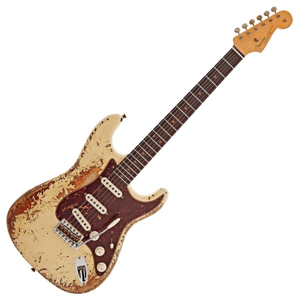Fender Custom Shop 1963 Stratocaster Super Heavy Relic, White over 3 Tone Sunburst - front