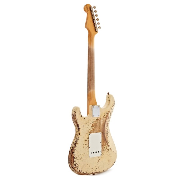 Fender Custom Shop 1963 Stratocaster Super Heavy Relic, White over 3 Tone Sunburst - back 