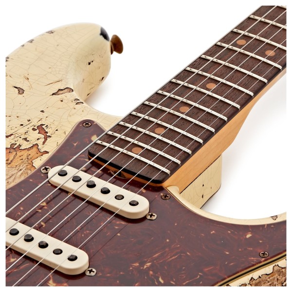 Fender Custom Shop 1963 Stratocaster Super Heavy Relic, White over 3 Tone Sunburst - pickups
