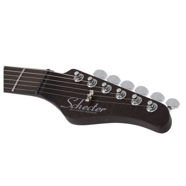 Schecter Nick Johnston Traditional 10th Anniversary HSS, Atomic Saffron - headstock 